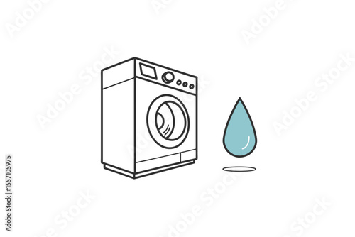 clean smart appliance icon washing machine art