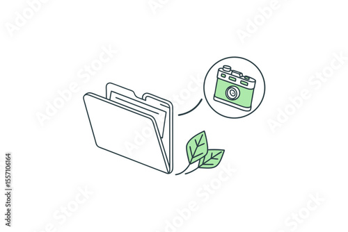 minimalist biodegradable folder icon eco thin shape