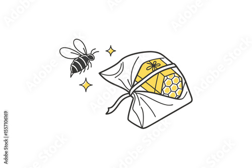 minimalist beeswax wrap icon thin clean art