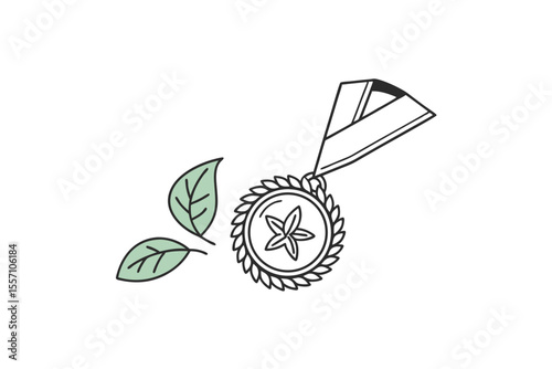 minimalist biodegradable medal icon clean thin black