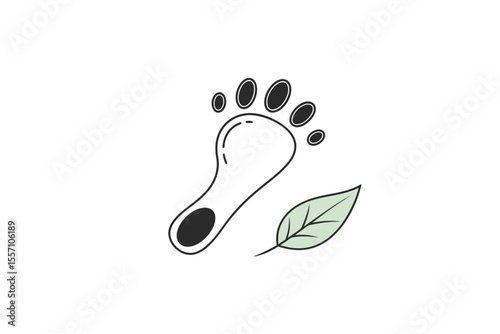 minimalist carbon footprint icon thin smart design