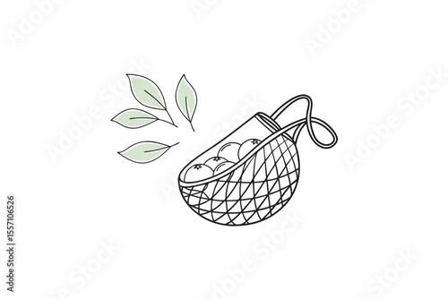minimalist mesh produce bag simple icon