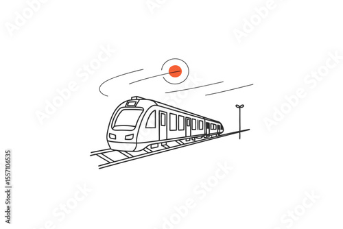 minimalist metro train icon clean line