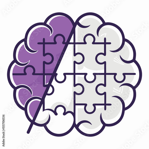 A stylized brain formed by a single puzzle piece, representing memory and cognitive training.