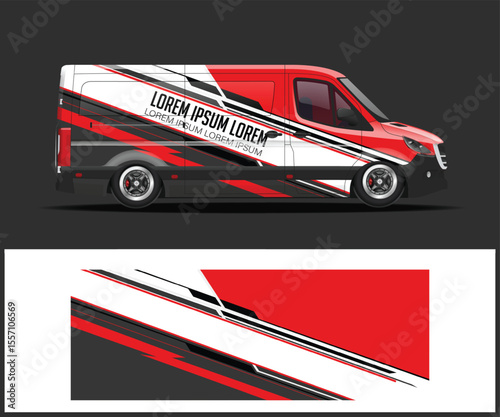 Red and Black Car Wrap Design Template Vehicle