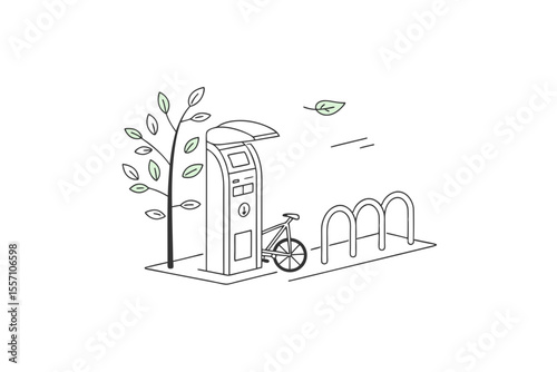 minimalist public bike stand icon design