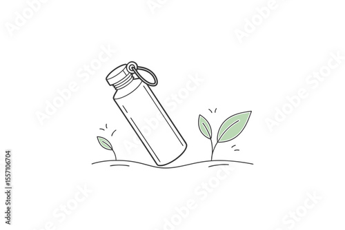 minimalist reusable water bottle icon