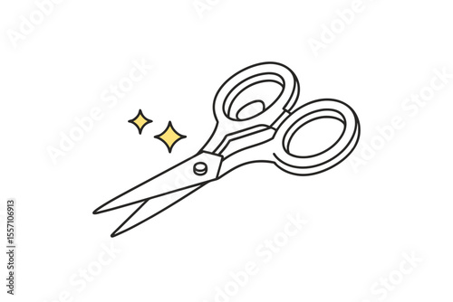 simple diy craft scissors thin icon