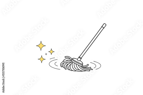 simple eco friendly mop icon design