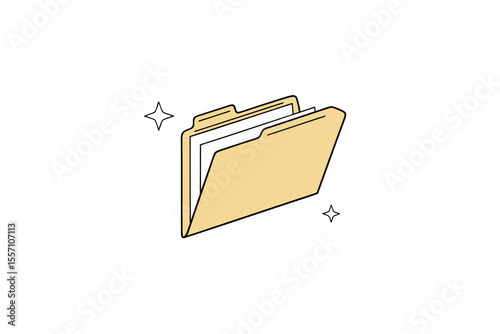simple recycled paper folder icon design