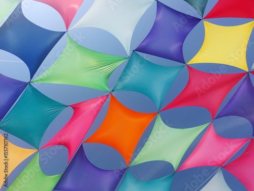 Pride flag against blue sky. Rainbow flag