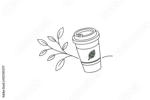 reusable coffee cup eco friendly icon