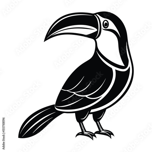 Minimal Toucan Bird Silhouette Vector Illustration