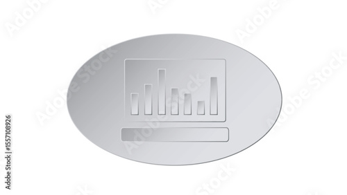 Laptop with trading graph icon simple. growing chart on laptop icon. stock market icon. business and growth chart icon simple.
