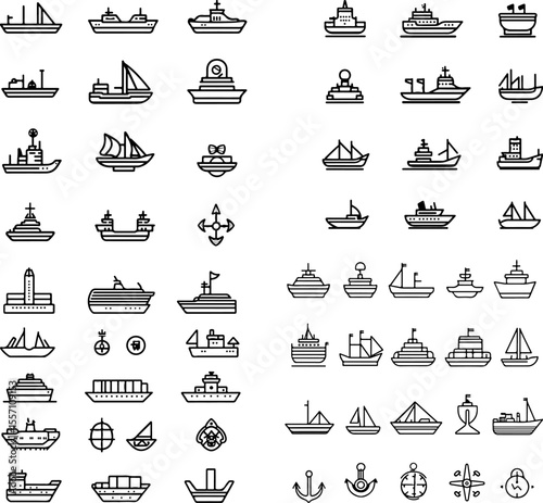 ship icon vessel boat cargo ship container ship cruise ship sailboat maritime ocean sea ship symbol shipping sea transport port harbor boat symbol ship design navigation ship travel s