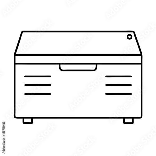 Chest freezer icon illustration. Simple chest freezer graphic design for appliance store website.