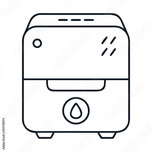 Compact dehumidifier icon. Modern home appliance icon design for efficient moisture removal.  This dehumidifier illustration is perfect for creating user manuals, infographics, or website icons.