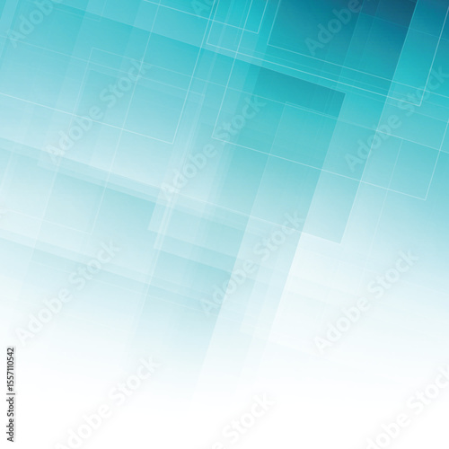 Turquoise Abstract Technology Background with Transparent Overlapping Rectangles – Modern Digital Vector Design on transparent background