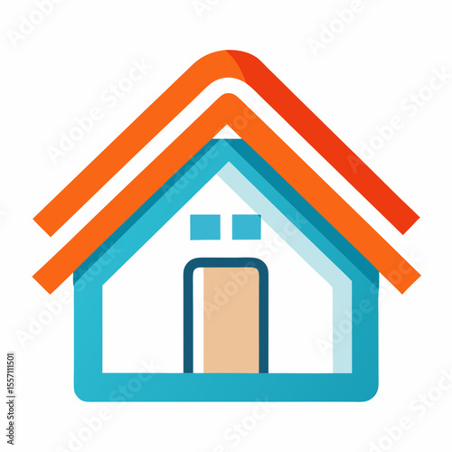 Home Insulation Icon - Generative AI Vector & Linocut Silhouette Design