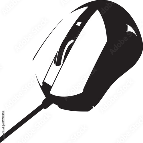 Ergonomic wired gaming mouse with rgb lighting for pc computer gamer high dpi optical sensor on transparent background silhouette