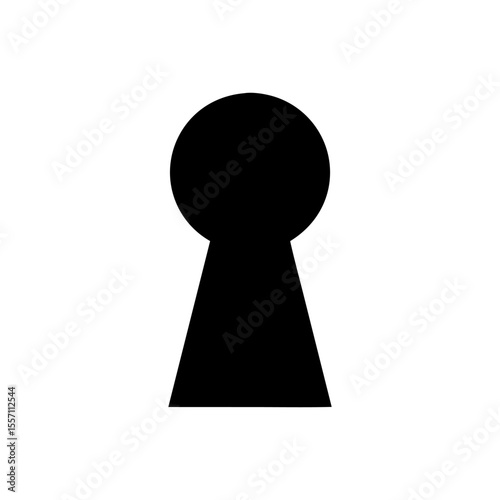 Minimalist Keyhole Icon Flat Design Vector Illustration - Security Access Mystery Graphic