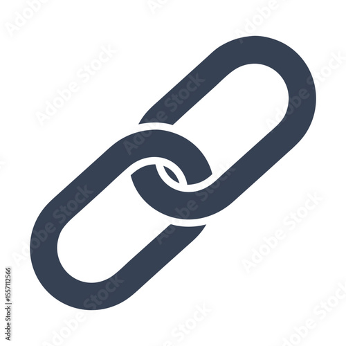 Classic Chain Link Hyperlink Icon Flat Design Vector Illustration - Connection URL Graphic