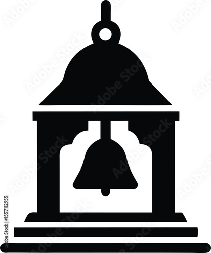 mandir bell vector icon