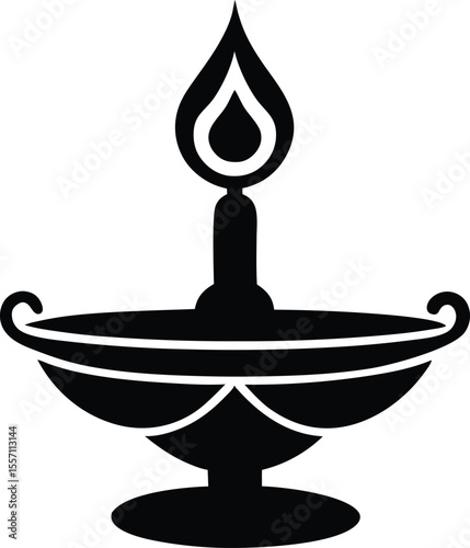 oil lamp isolated on white