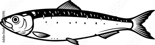 sardine line art silhouette vector illustration
