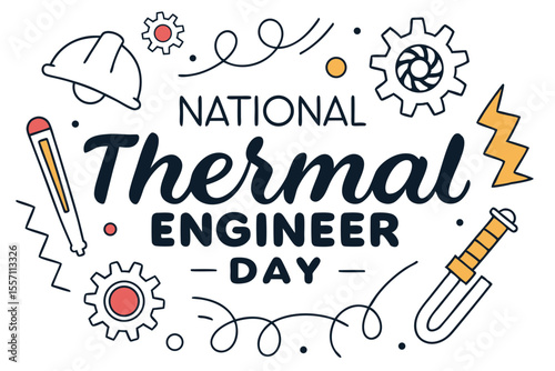 NATIONAL THERMAL ENGINEER DAY vector illustration