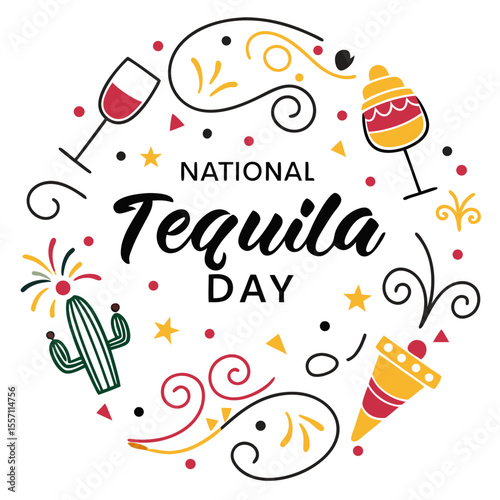 NATIONAL TEQUILA DAY vector illustration