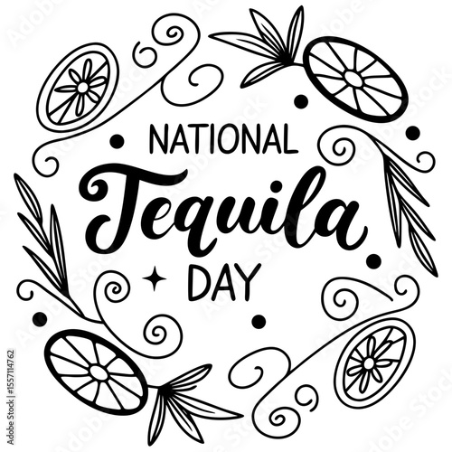 NATIONAL TEQUILA DAY vector illustration