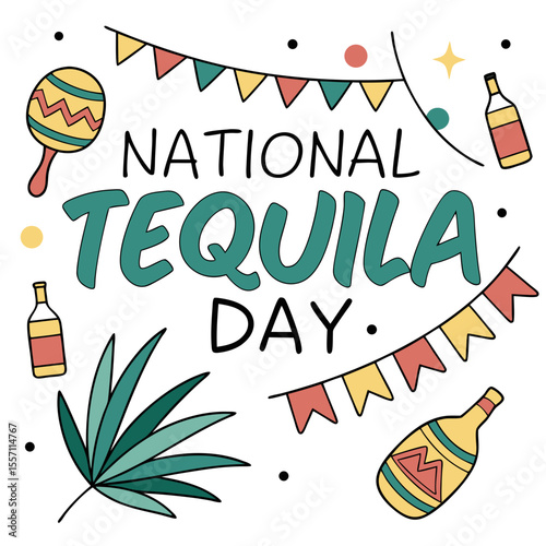 NATIONAL TEQUILA DAY vector illustration