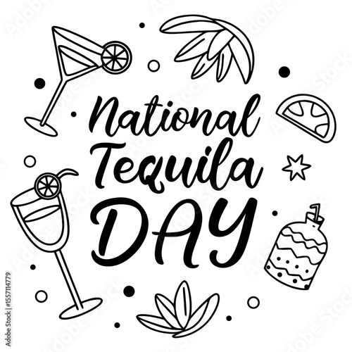 NATIONAL TEQUILA DAY vector illustration