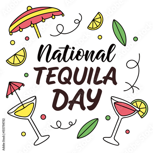 NATIONAL TEQUILA DAY vector illustration