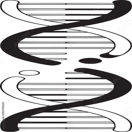 Dna structure helix genetic code molecule biology science medicine research genome double helix strand concept on transparent background silhouette