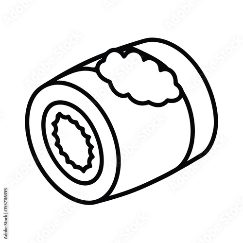 detailed sushi roll outline illustration