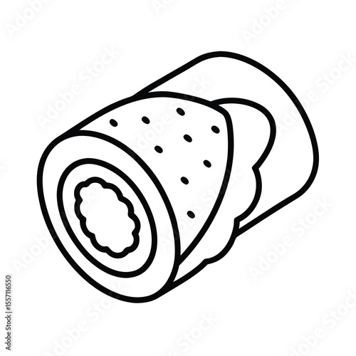 detailed sushi roll outline illustration