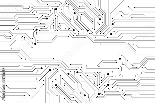 Abstract background with technology circuit board texture. Electronic motherboard illustration. Communication and engineering concept. Vector illustration