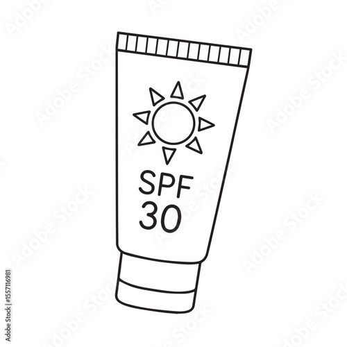 Illustration of a tube of sunscreen with SPF 30