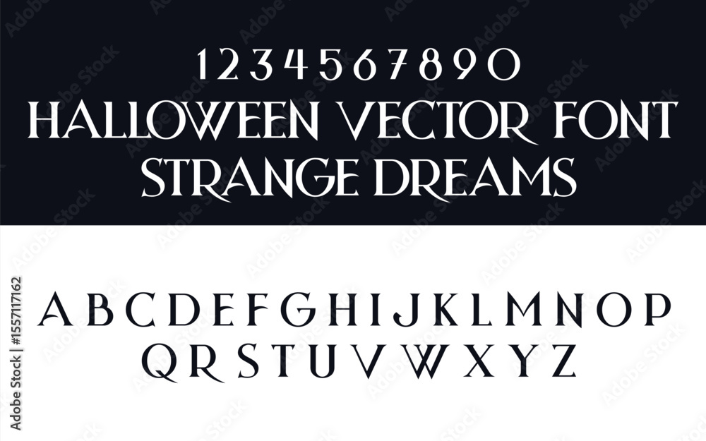 Fototapeta premium Gothic Halloween Lettering - Strange Dreams Vector Font