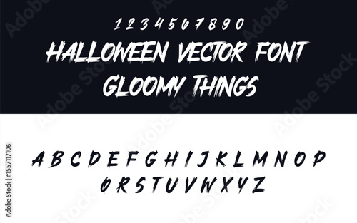 Gloomy Things - Spooky Brush Stroke Halloween Vector Font