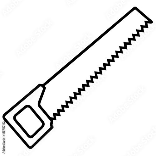 Handsaw Line Art Vector