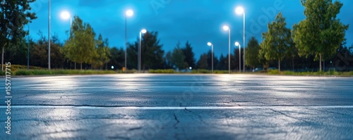 Empty road at night