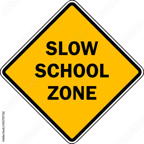 slow school zone sign design for templates.
