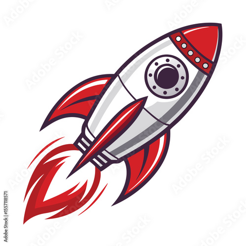 Modern, minimalist rocket logo, app icon, swift, fast, sleek design, symbolizing speed and efficiency.