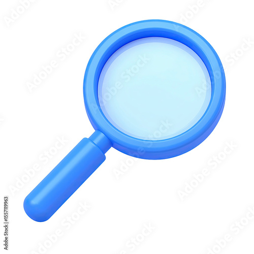 3D Icon of Magnifying Glass – Isolated on Transparent Background