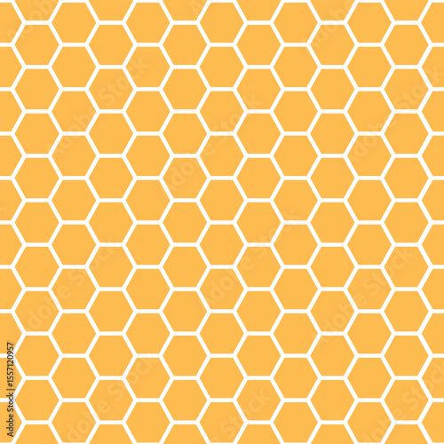 Honeycomb pattern with hexagonal yellow orange cells