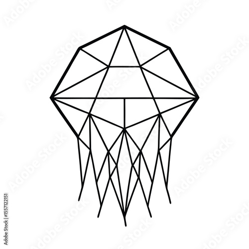 polygon geometric jellyfish line illustration art