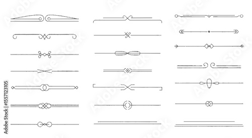Collection of elegant decorative dividers, ornate lines, and text separators for design projects.